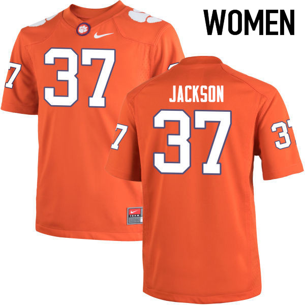 Women Clemson Tigers #37 Austin Jackson College Football Jerseys-Orange